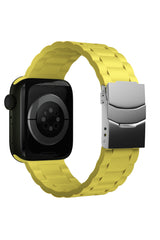 Apple Watch Uyumlu Soft Buckle Silikon Kordon Yellow Tan