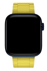 Apple Watch Uyumlu Soft Buckle Silikon Kordon Yellow Tan