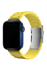 Apple Watch Uyumlu Soft Buckle Silikon Kordon Yellow Tan