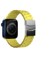 Apple Watch Uyumlu Soft Buckle Silikon Kordon Yellow Tan