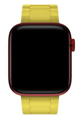 Apple Watch Uyumlu Soft Buckle Silikon Kordon Yellow Tan