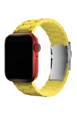Apple Watch Uyumlu Soft Buckle Silikon Kordon Yellow Tan