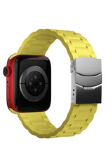 Apple Watch Uyumlu Soft Buckle Silikon Kordon Yellow Tan