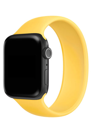 Apple Watch Uyumlu Solo Loop Silikon Kordon Altuni Sarı  bikordon