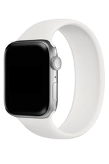 Apple Watch Uyumlu Solo Loop Silikon Kordon Beyaz