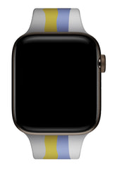 Apple Watch Uyumlu Silikon Striped Kordon Cardinal