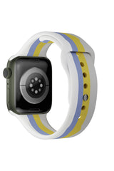 Apple Watch Uyumlu Silikon Striped Kordon Cardinal