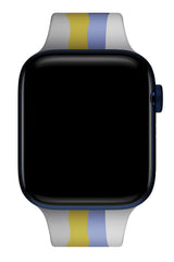 Apple Watch Uyumlu Silikon Striped Kordon Cardinal
