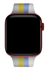 Apple Watch Uyumlu Silikon Striped Kordon Cardinal