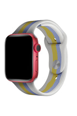 Apple Watch Uyumlu Silikon Striped Kordon Cardinal