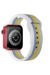 Apple Watch Uyumlu Silikon Striped Kordon Cardinal
