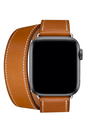 Apple Watch Uyumlu Spiralis Deri Kordon Taba  bikordon