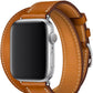Apple Watch Uyumlu Spiralis Deri Kordon Taba  bikordon