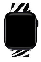 Apple Watch Uyumlu UV Baskılı Silikon Kordon Blackish