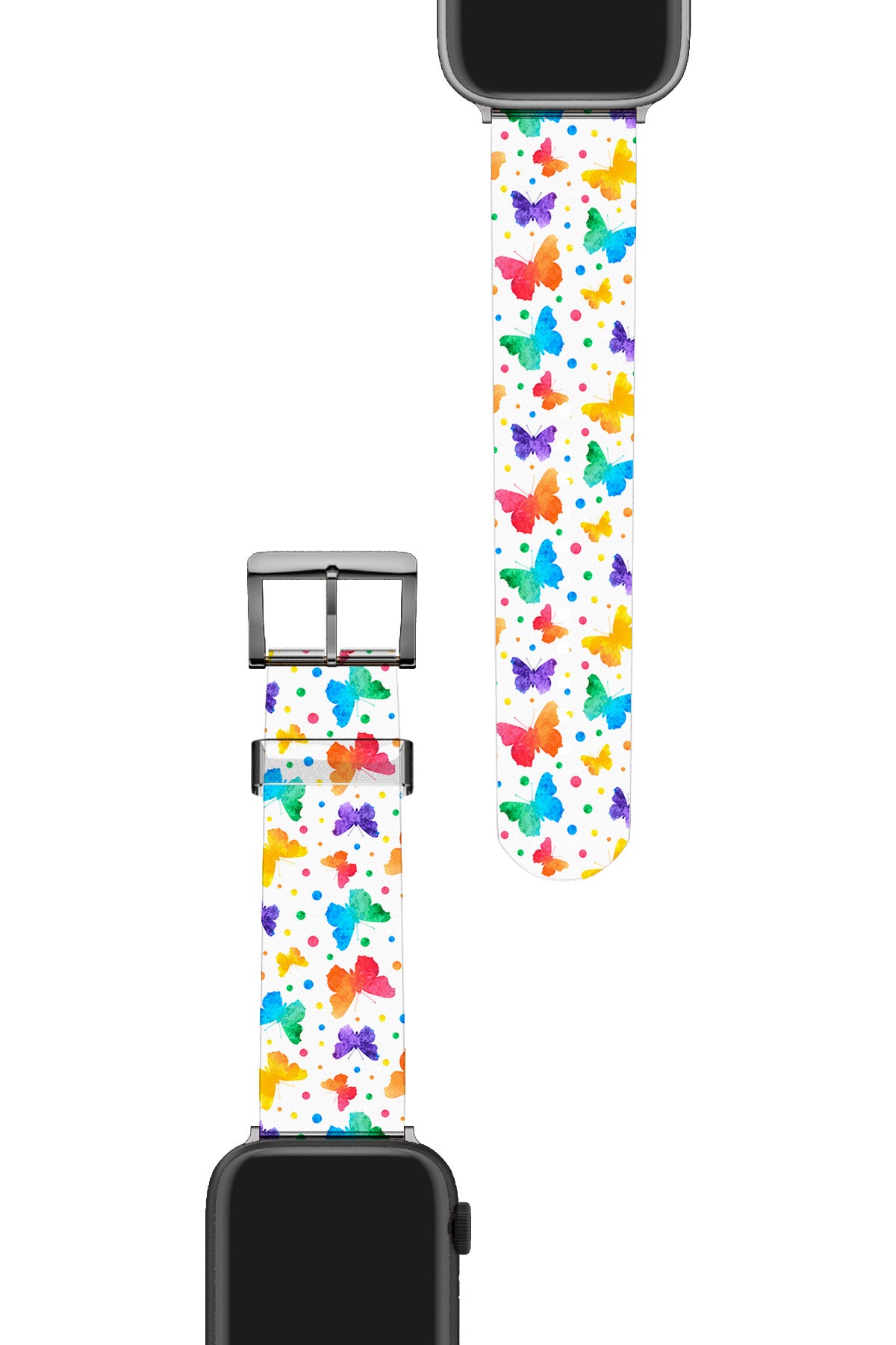 Apple Watch Compatible UV Printed Silicone Band Butterfly 