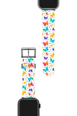 Apple Watch Uyumlu UV Baskılı Silikon Kordon Butterfly