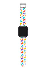 Apple Watch Uyumlu UV Baskılı Silikon Kordon Butterfly