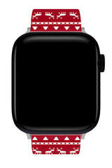 Apple Watch Uyumlu UV Baskılı Silikon Kordon Deer