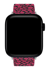 Apple Watch Uyumlu UV Baskılı Silikon Kordon Lips