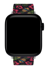 Apple Watch Uyumlu UV Baskılı Silikon Kordon Pineapple