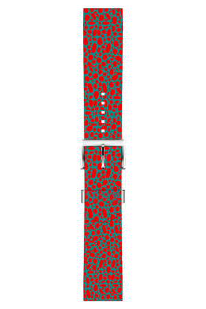 Apple Watch Compatible UV Printed Silicone Band Red Point 