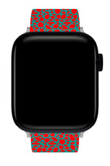 Apple Watch Compatible UV Printed Silicone Band Red Point 