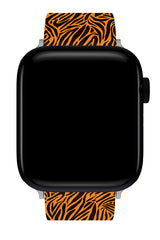 Apple Watch Uyumlu UV Baskılı Silikon Kordon Tiger