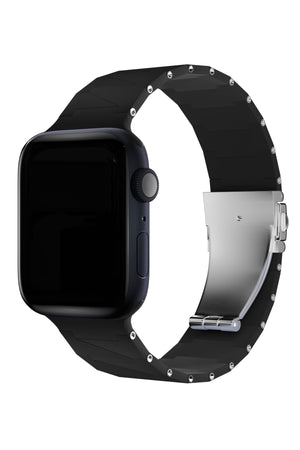Apple Watch Uyumlu Cross Loop Silikon Kordon Blackstone  bikordon