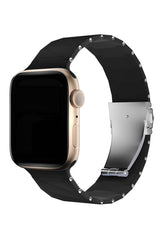 Apple Watch Compatible Cross Loop Silicone Band Blackstone 
