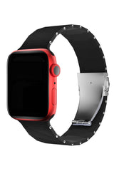 Apple Watch Compatible Cross Loop Silicone Band Blackstone 