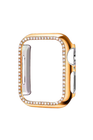 Apple Watch Uyumlu Bumper Taşlı Parlak Kasa Bronze  bikordon