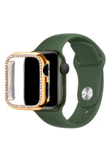 Apple Watch Uyumlu Bumper Taşlı Parlak Kasa Bronze