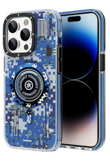 Youngkit Camouflage iPhone 14 Pro Max Magsafe Blue Case 