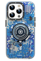 Youngkit Camouflage iPhone 14 Pro Max Magsafe Blue Case 