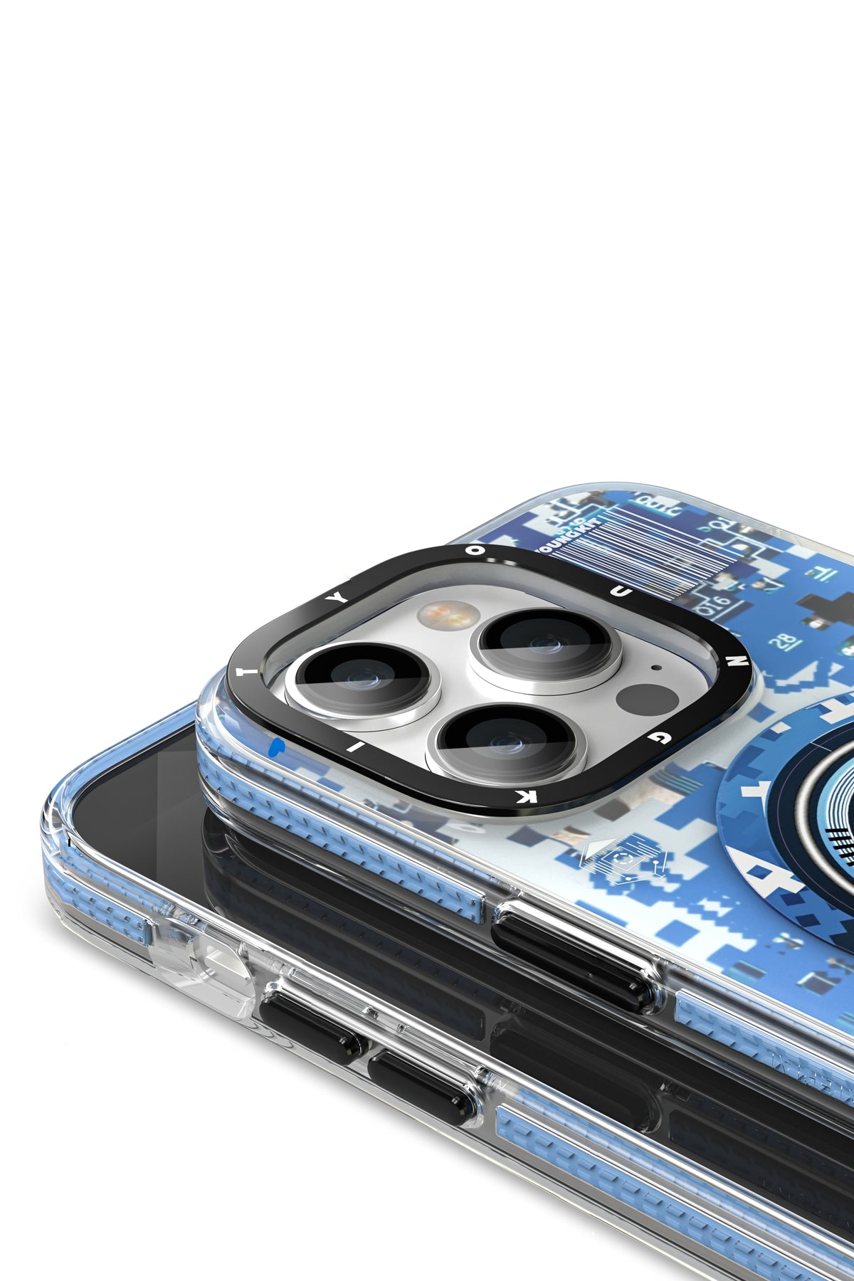 Youngkit Kamuflaj iPhone 14 Pro Max Magsafe Mavi Kılıf  Youngkit