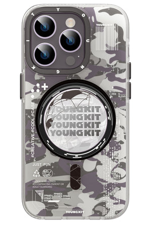 Youngkit Camouflage iPhone 14 Pro Max Magsafe Purple Case 