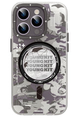 Youngkit Kamuflaj iPhone 14 Pro Magsafe Mor Kılıf