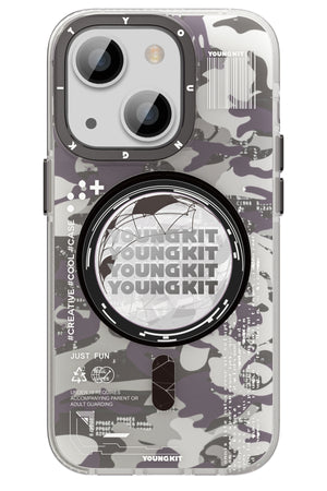Youngkit Camouflage iPhone 14 Plus Magsafe Purple Case 