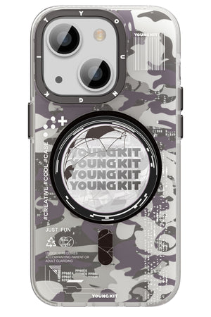 Youngkit Kamuflaj iPhone 14 Plus Magsafe Mor Kılıf  Youngkit