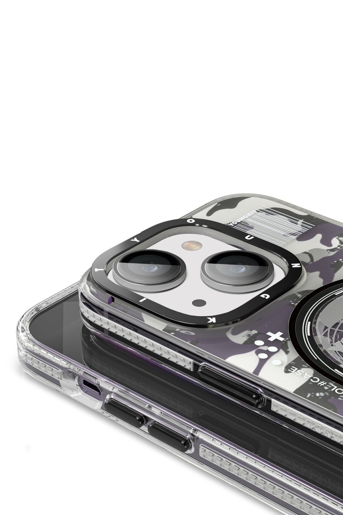 Youngkit Kamuflaj iPhone 14 Plus Magsafe Mor Kılıf  Youngkit
