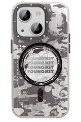 Youngkit Kamuflaj iPhone 14 Magsafe Mor Kılıf