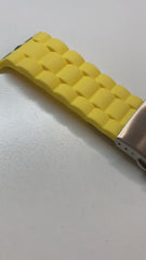 Apple Watch Uyumlu Soft Buckle Silikon Kordon Yellow Tan