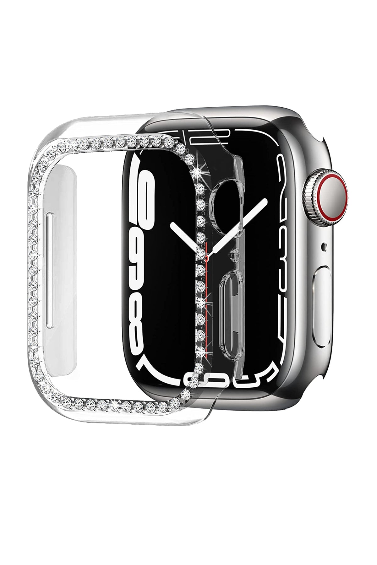 Apple Watch Uyumlu Bumper Taşlı Parlak Kasa Clearity