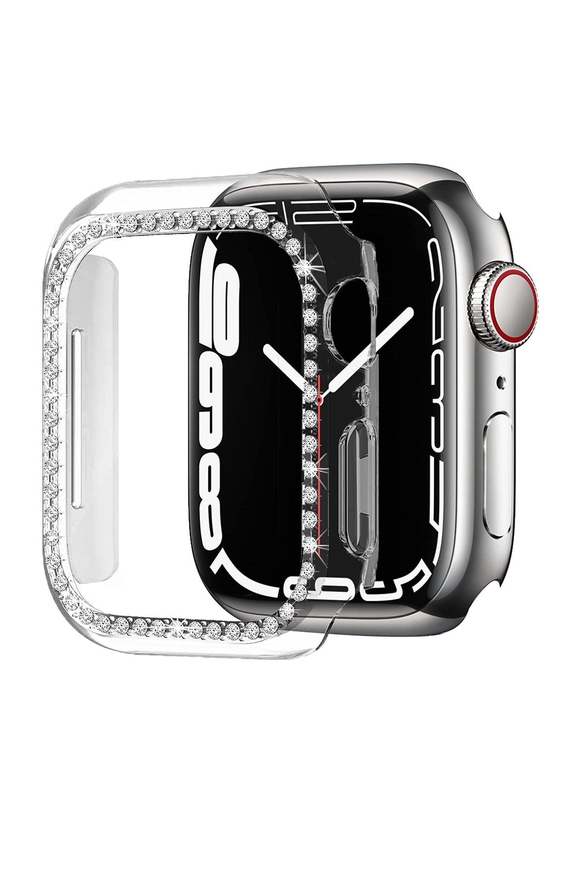 Apple Watch Uyumlu Bumper Taşlı Parlak Kasa Clearity  bikordon