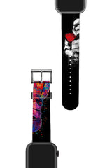 Apple Watch Uyumlu UV Baskılı Silikon Kordon Dark