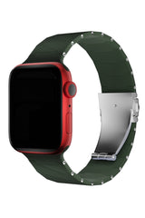 Apple Watch Uyumlu Cross Loop Silikon Kordon Forest