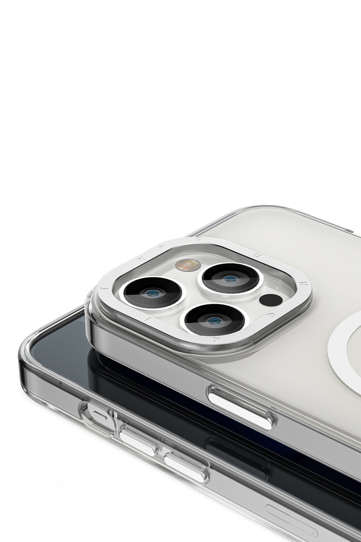Youngkit Glaze iPhone 14 Pro Max Şeffaf Kılıf Gümüş Kamera Çerçeveli  Youngkit