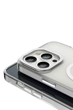 Youngkit Glaze iPhone 14 Pro Max Şeffaf Kılıf Gümüş Kamera Çerçeveli  Youngkit