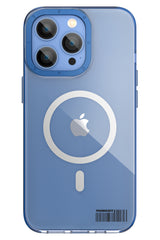 Youngkit Glaze iPhone 14 Pro Max Şeffaf Kılıf Mavi Kamera Çerçeveli