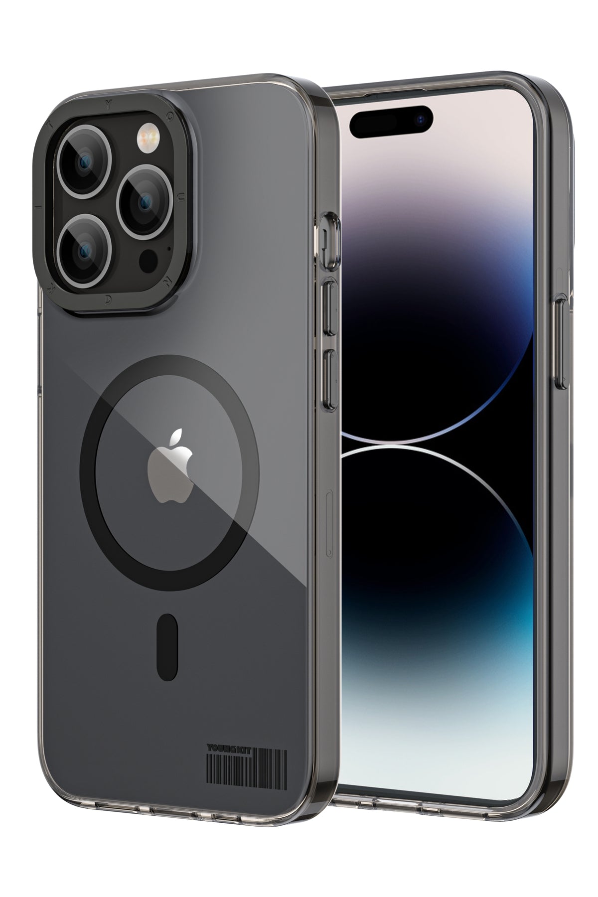 Youngkit Glaze iPhone 14 Pro Şeffaf Kılıf Siyah Kamera Çerçeveli  Youngkit